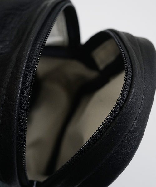 macromauro マクロマウロDEER LEATHER BOX BAG S black