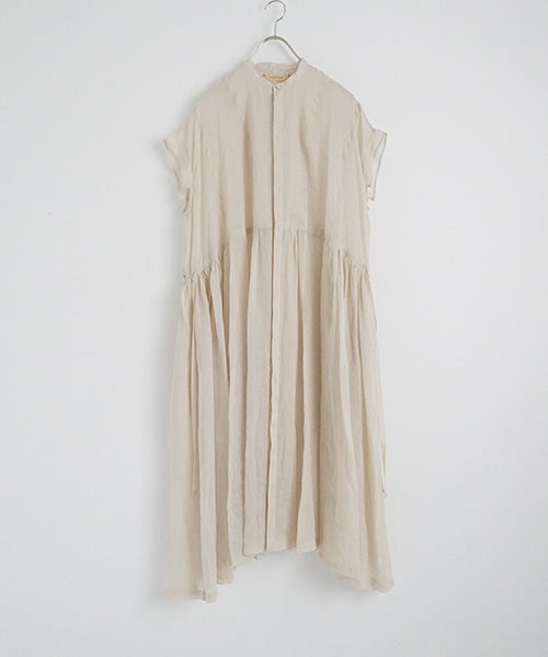suzuki takayukiスズキタカユキband-sleeve dress [S261-23/mist white］バンドスリーヴドレス