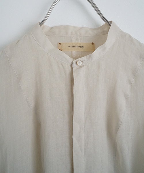 suzuki takayukiスズキタカユキband-sleeve dress [S261-23/mist white］バンドスリーヴドレス