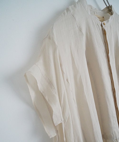 suzuki takayukiスズキタカユキband-sleeve dress [S261-23/mist white］バンドスリーヴドレス