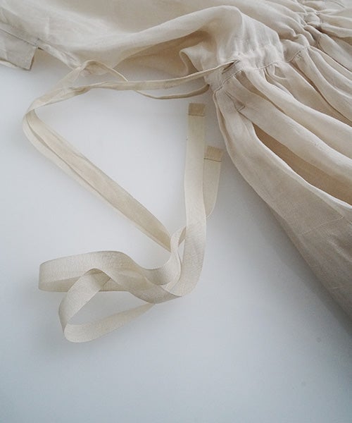 suzuki takayukiスズキタカユキband-sleeve dress [S261-23/mist white］バンドスリーヴドレス