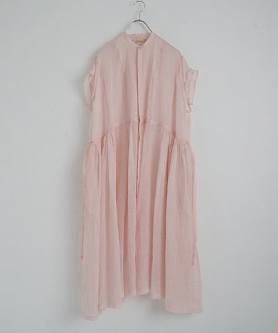  suzuki takayukiスズキタカユキband-sleeve dress [S261-23/pale peach blossom］バンドスリーヴドレス 