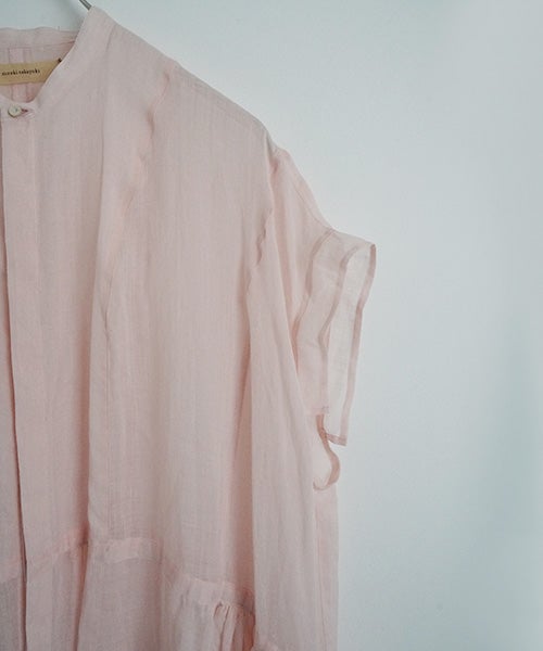  suzuki takayukiスズキタカユキband-sleeve dress [S261-23/pale peach blossom］バンドスリーヴドレス 