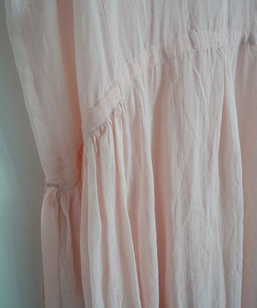  suzuki takayukiスズキタカユキband-sleeve dress [S261-23/pale peach blossom］バンドスリーヴドレス 