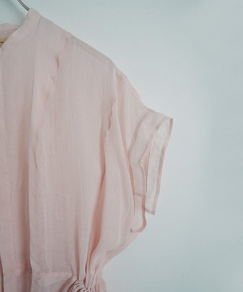  suzuki takayukiスズキタカユキband-sleeve dress [S261-23/pale peach blossom］バンドスリーヴドレス 