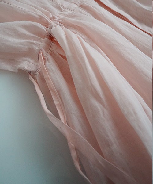  suzuki takayukiスズキタカユキband-sleeve dress [S261-23/pale peach blossom］バンドスリーヴドレス 