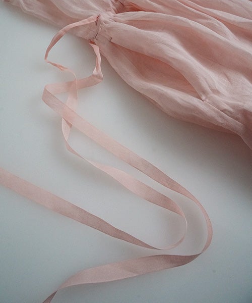  suzuki takayukiスズキタカユキband-sleeve dress [S261-23/pale peach blossom］バンドスリーヴドレス 