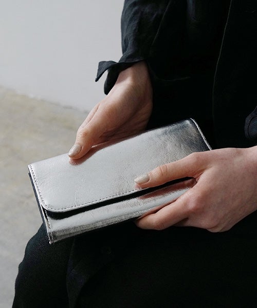 Mochiモチlong wallet (ma-pro-09 /silver)鹿革/ロングウォレット
