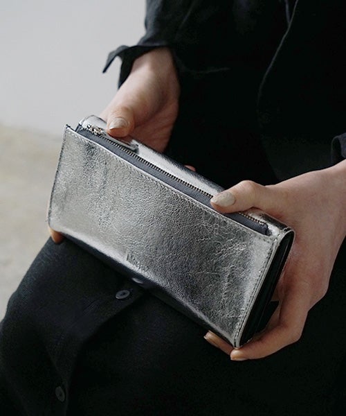Mochiモチlong wallet (ma-pro-09 /silver)鹿革/ロングウォレット