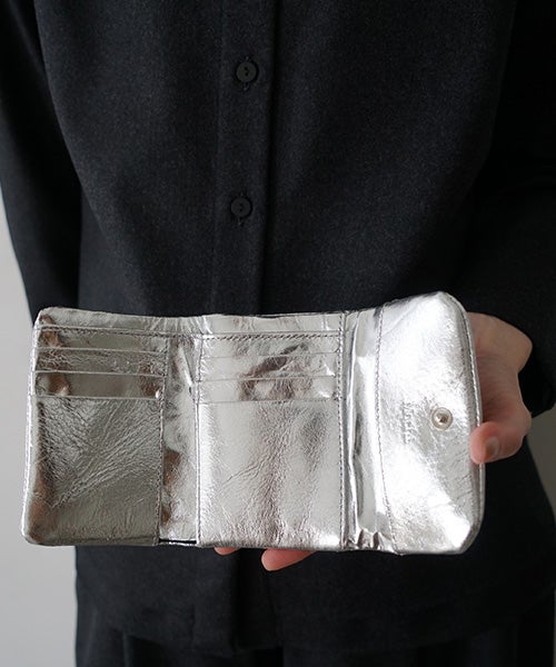  Mochiモチtrifold wallet (silver/ma-pro-28)鹿革 3つ折り財布