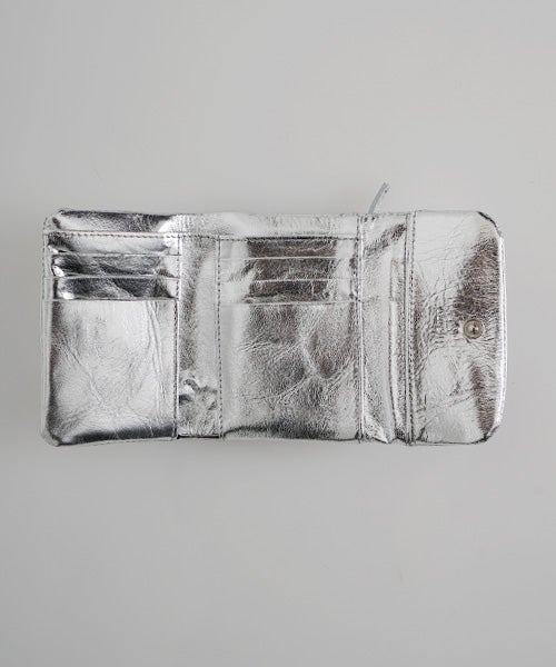  Mochiモチtrifold wallet (silver/ma-pro-28)鹿革 3つ折り財布