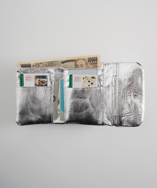  Mochiモチtrifold wallet (silver/ma-pro-28)鹿革 3つ折り財布