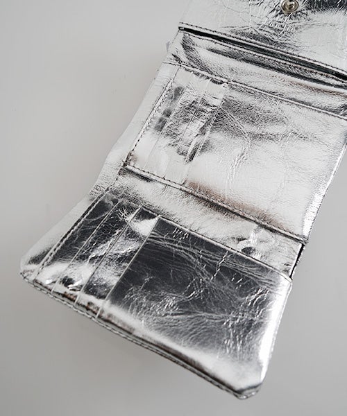  Mochiモチtrifold wallet (silver/ma-pro-28)鹿革 3つ折り財布