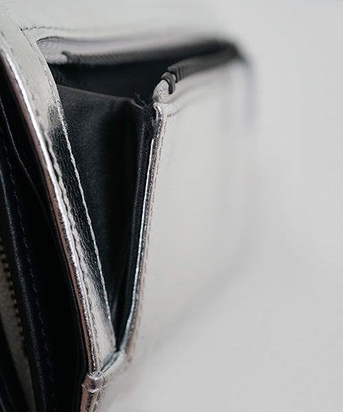 Mochiモチfolded wallet [ma-pro-17-/silver]鹿革/二つ折り財布 