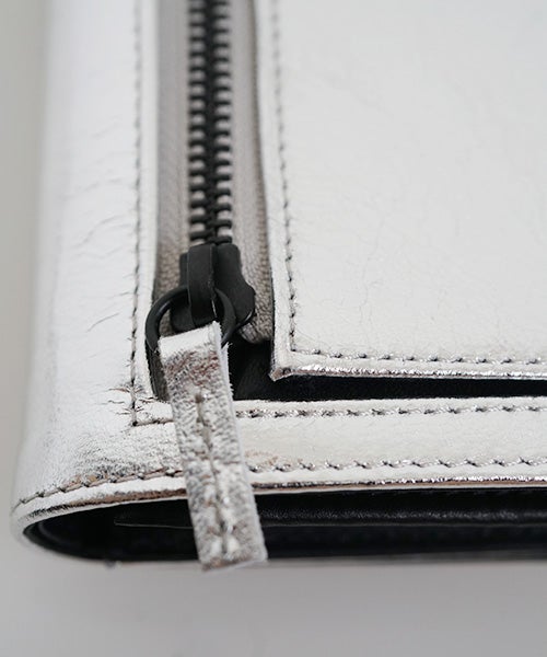 Mochiモチfolded wallet [ma-pro-17-/silver]鹿革/二つ折り財布 