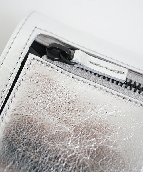 Mochiモチfolded wallet [ma-pro-17-/silver]鹿革/二つ折り財布 