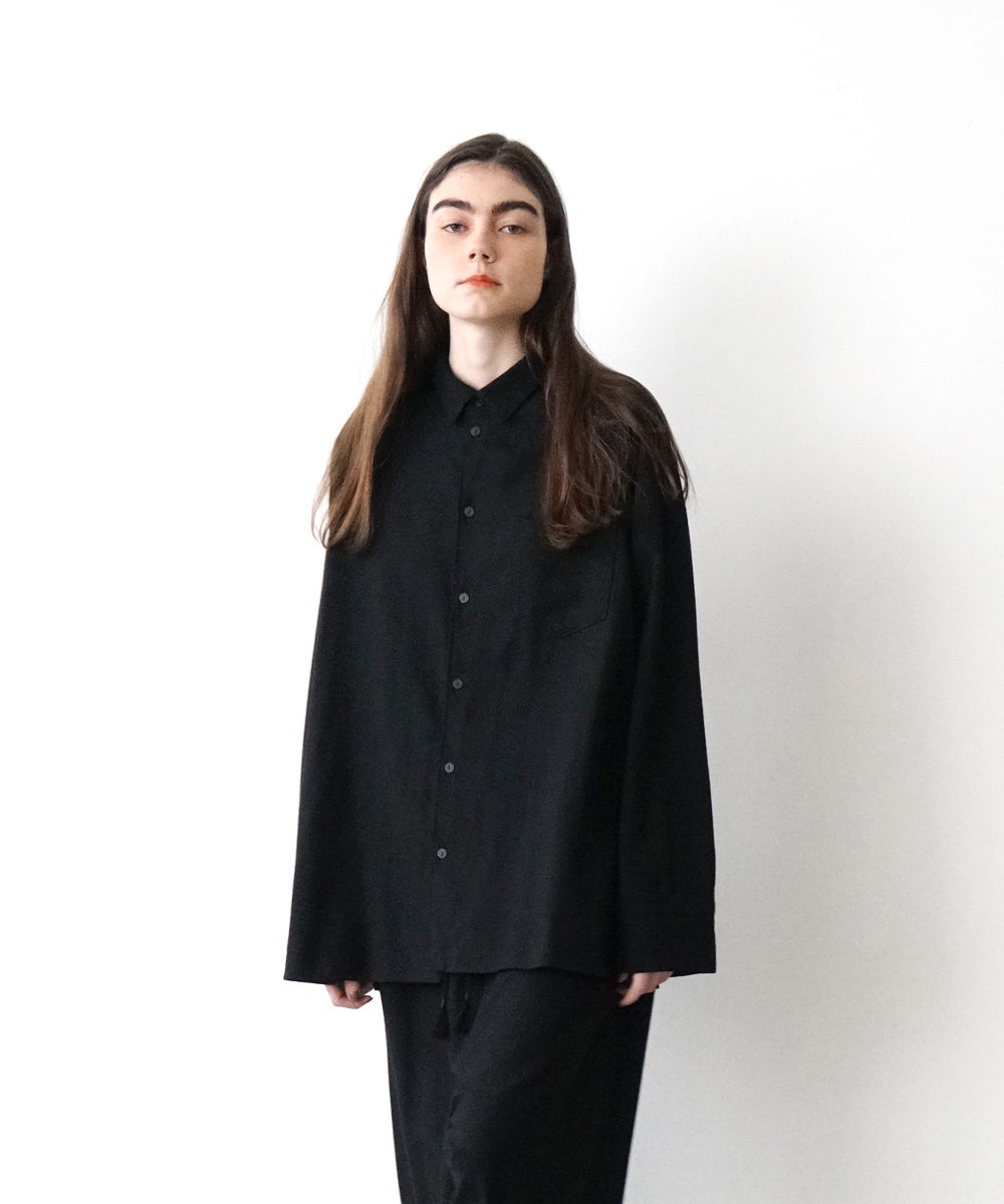 VUm wide shirt [BLACK］vum-sht-011
