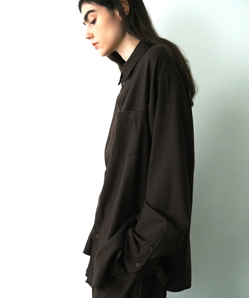 VUm wide shirt [DARK BROWN］vum-sht-011