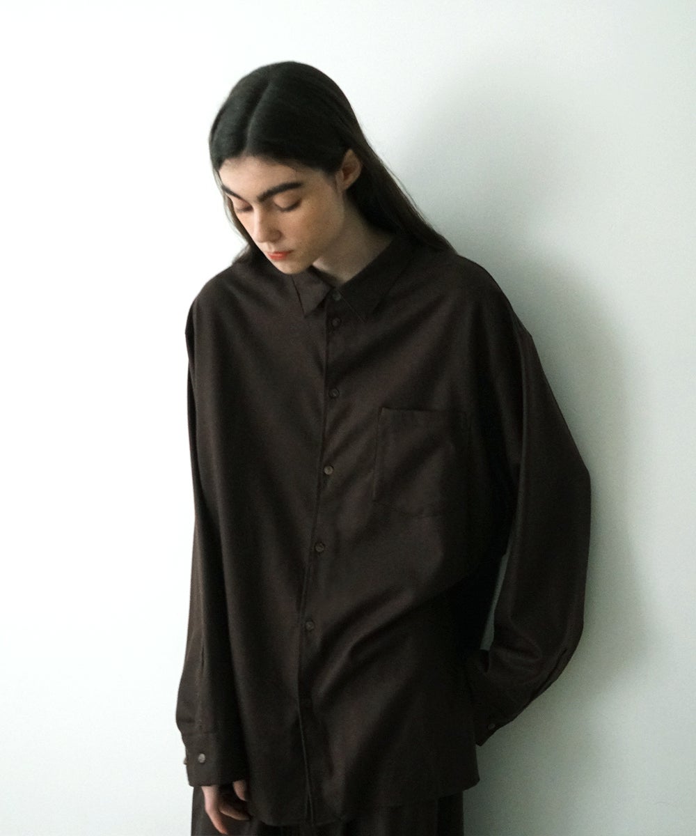 VUm wide shirt [DARK BROWN］vum-sht-011
