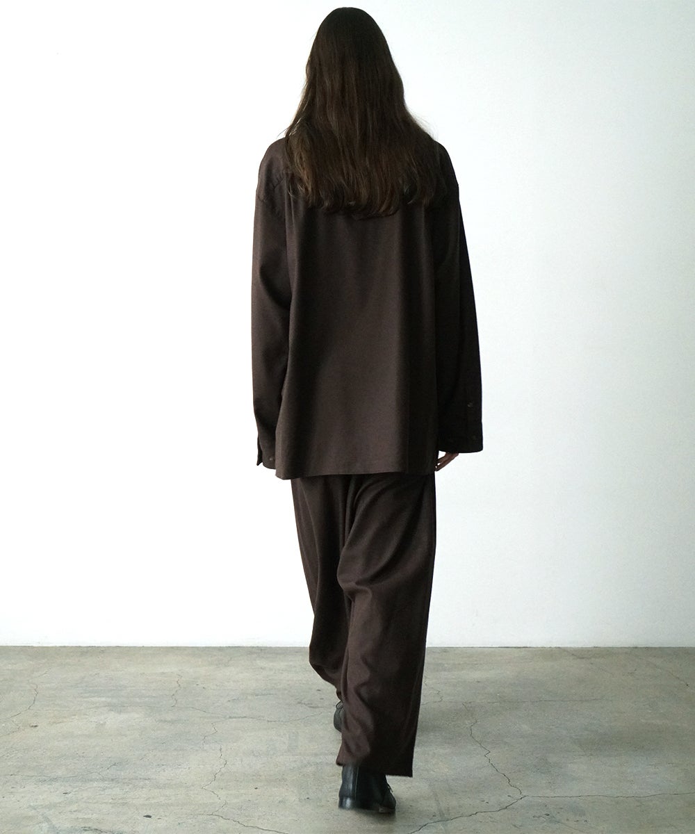 VUm wide shirt [DARK BROWN］vum-sht-011