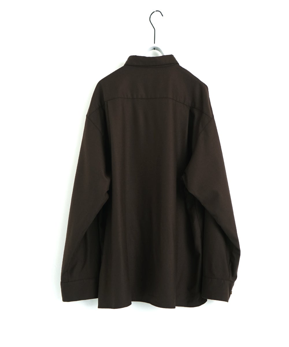 VUm wide shirt [DARK BROWN］vum-sht-011