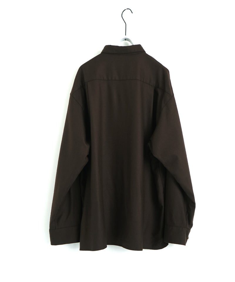 VUm wide shirt [DARK BROWN］vum-sht-011