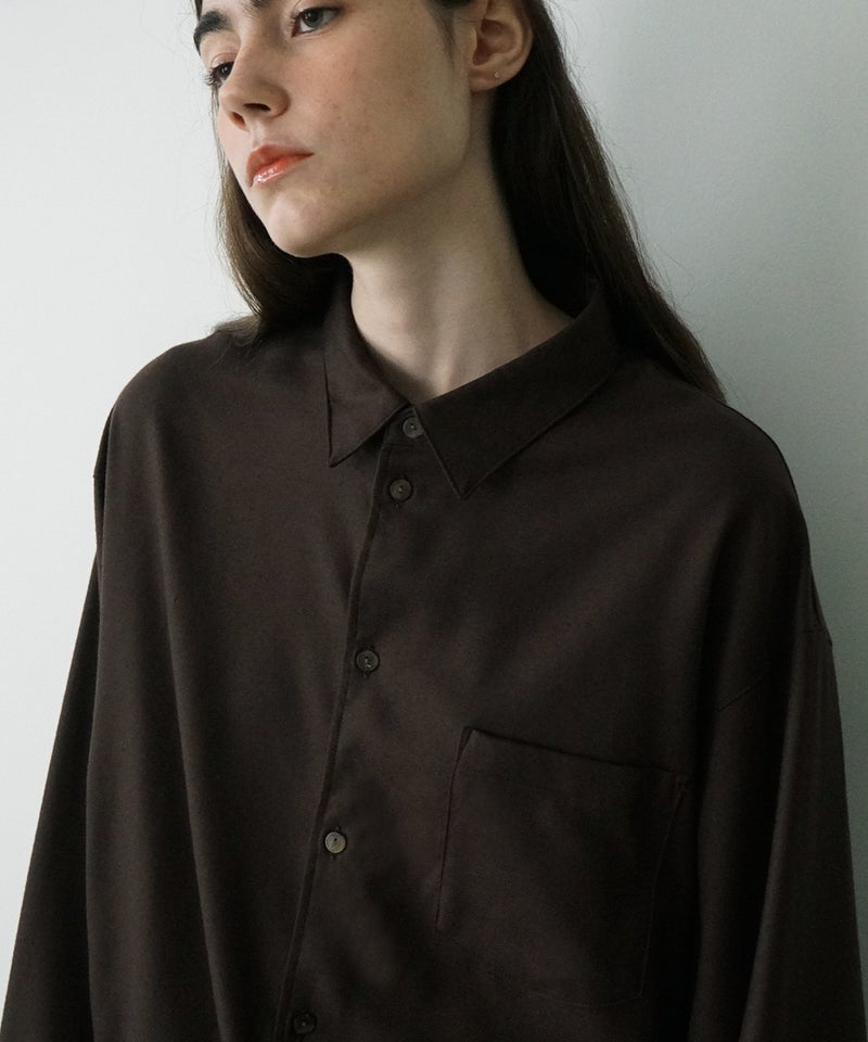 VUm wide shirt [DARK BROWN］vum-sht-011