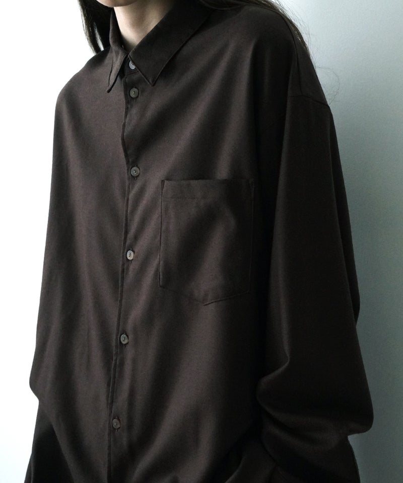 VUm wide shirt [DARK BROWN］vum-sht-011