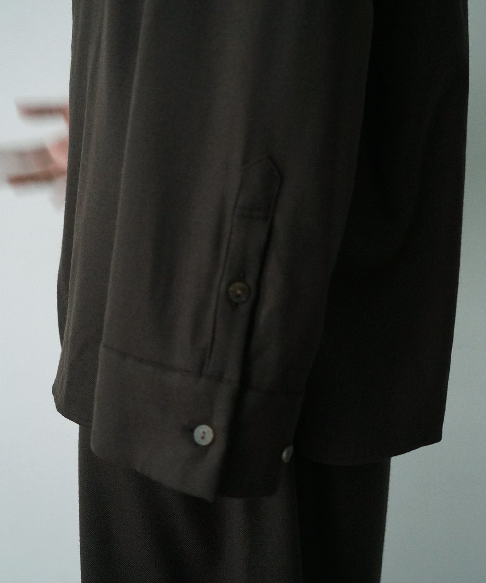 VUm wide shirt [DARK BROWN］vum-sht-011