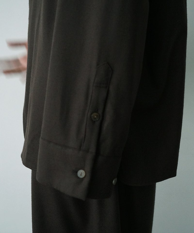 VUm wide shirt [DARK BROWN］vum-sht-011