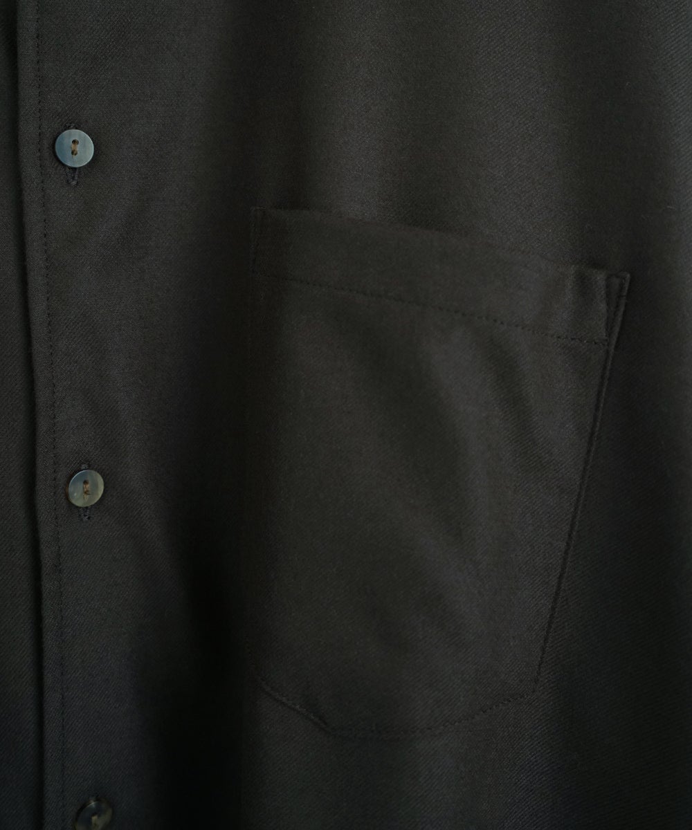 VUm wide shirt [DARK BROWN］vum-sht-011