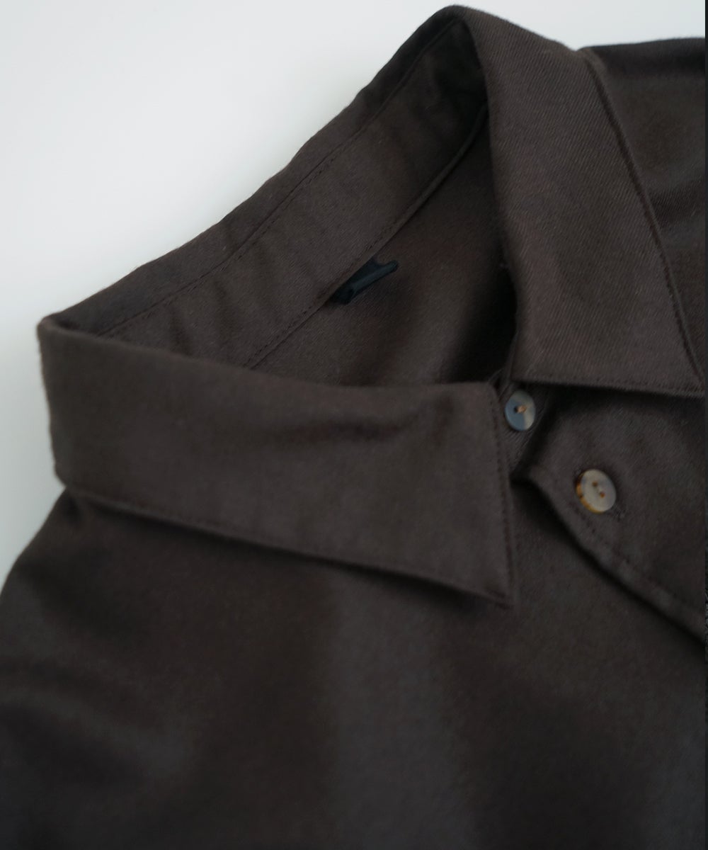 VUm wide shirt [DARK BROWN］vum-sht-011