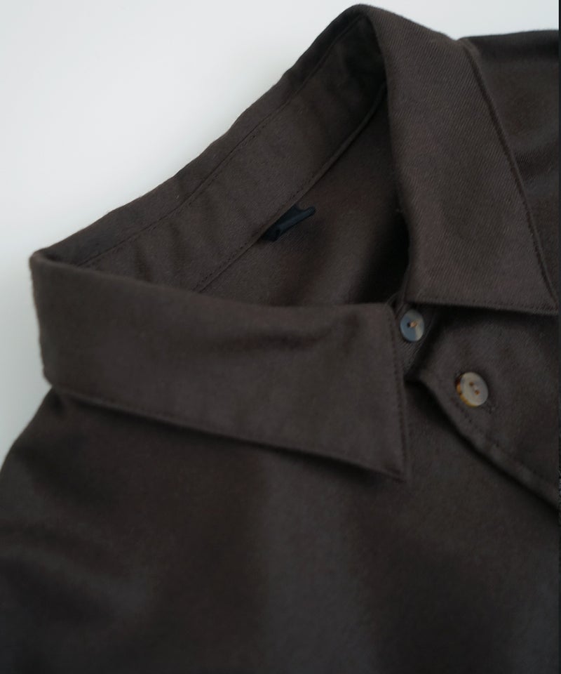 VUm wide shirt [DARK BROWN］vum-sht-011