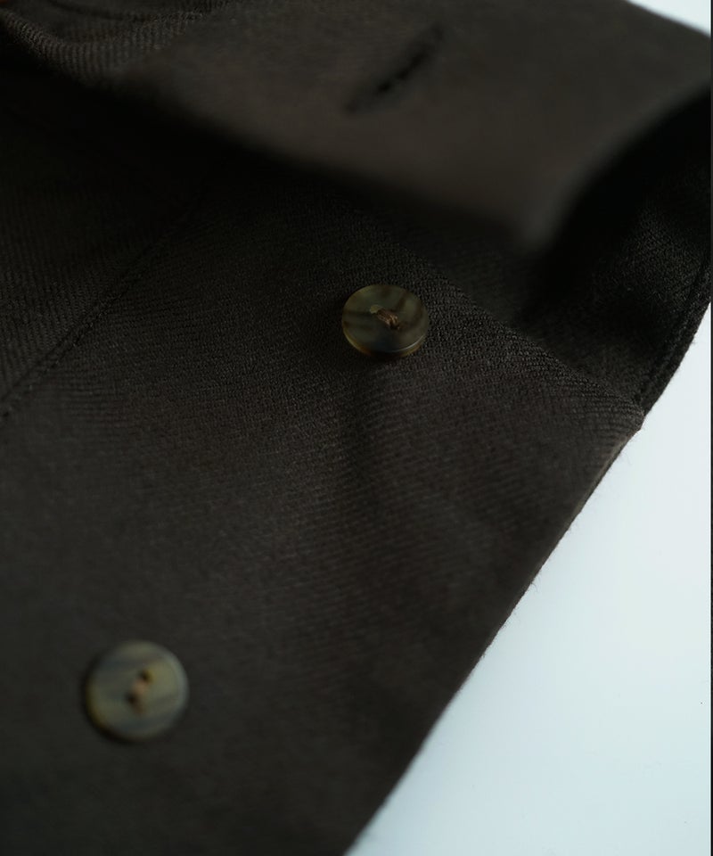 VUm wide shirt [DARK BROWN］vum-sht-011