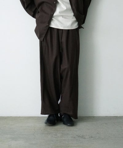 VUm wide silhouette pants WOOL / DARK BROWN