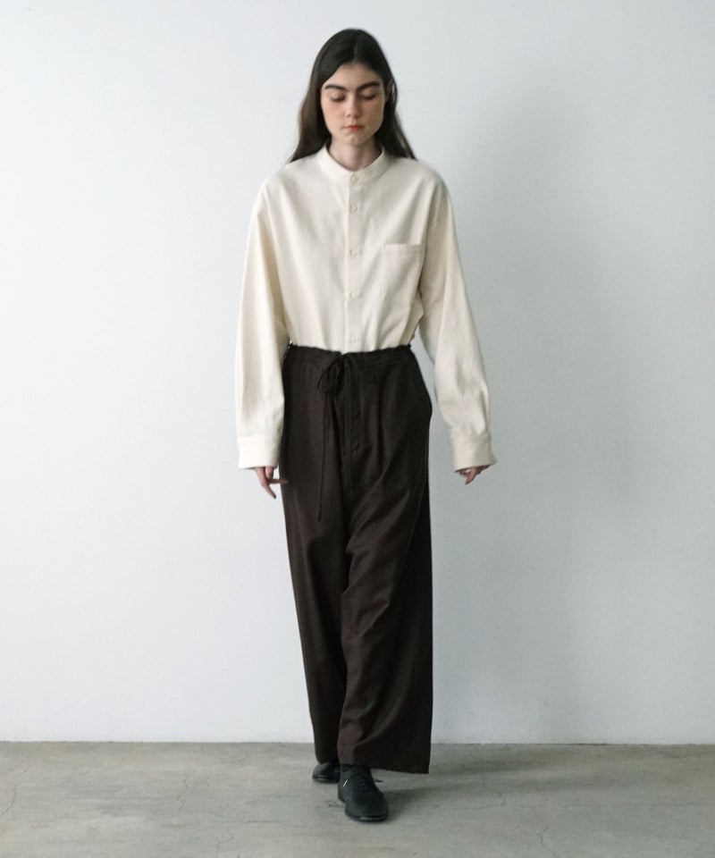VUm wide silhouette pants WOOL / DARK BROWN