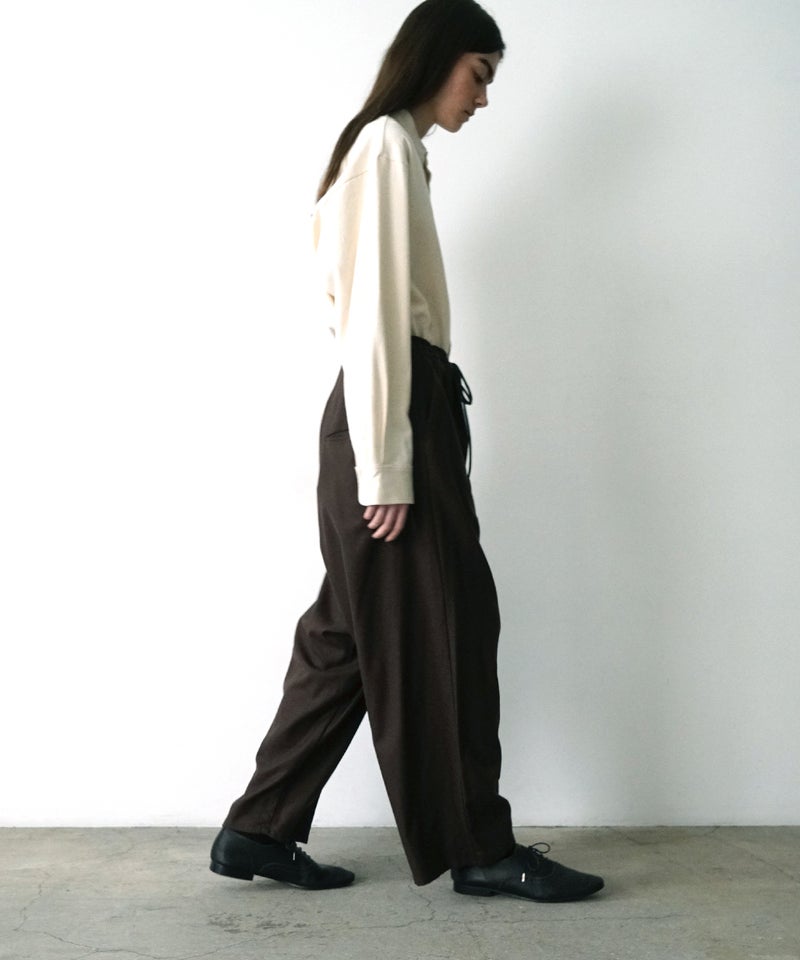 VUm wide silhouette pants WOOL / DARK BROWN
