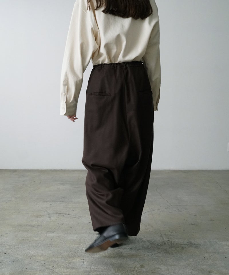 VUm wide silhouette pants WOOL / DARK BROWN
