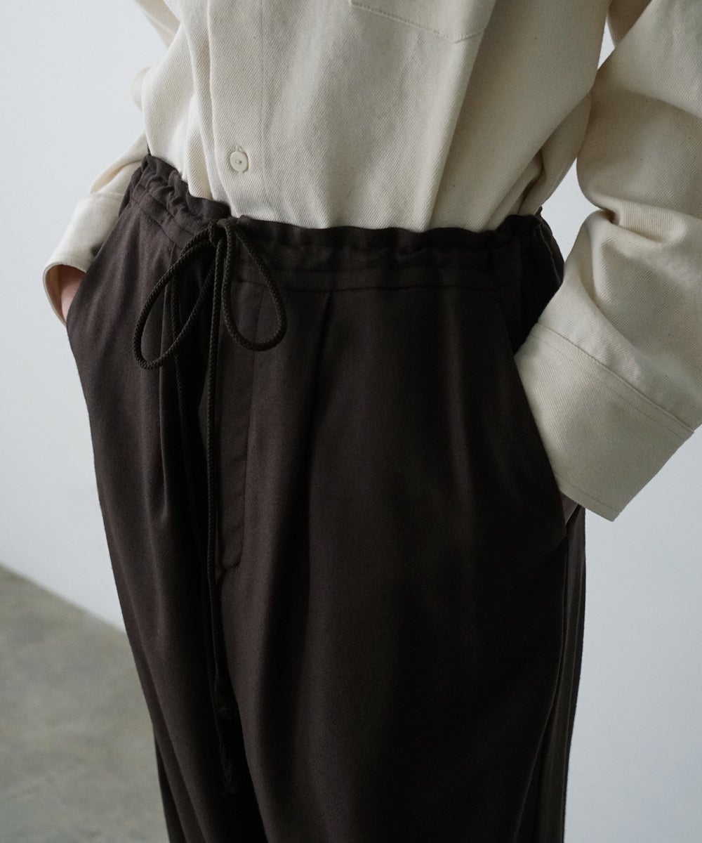 VUm wide silhouette pants WOOL / DARK BROWN