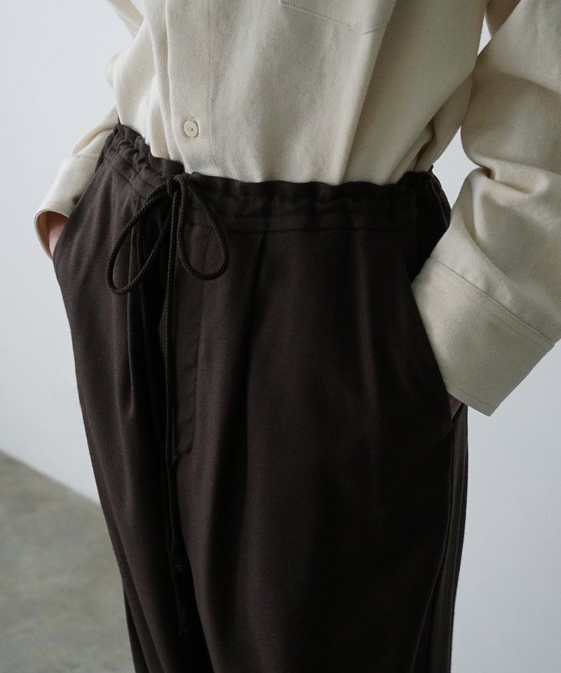 VUm wide silhouette pants WOOL / DARK BROWN
