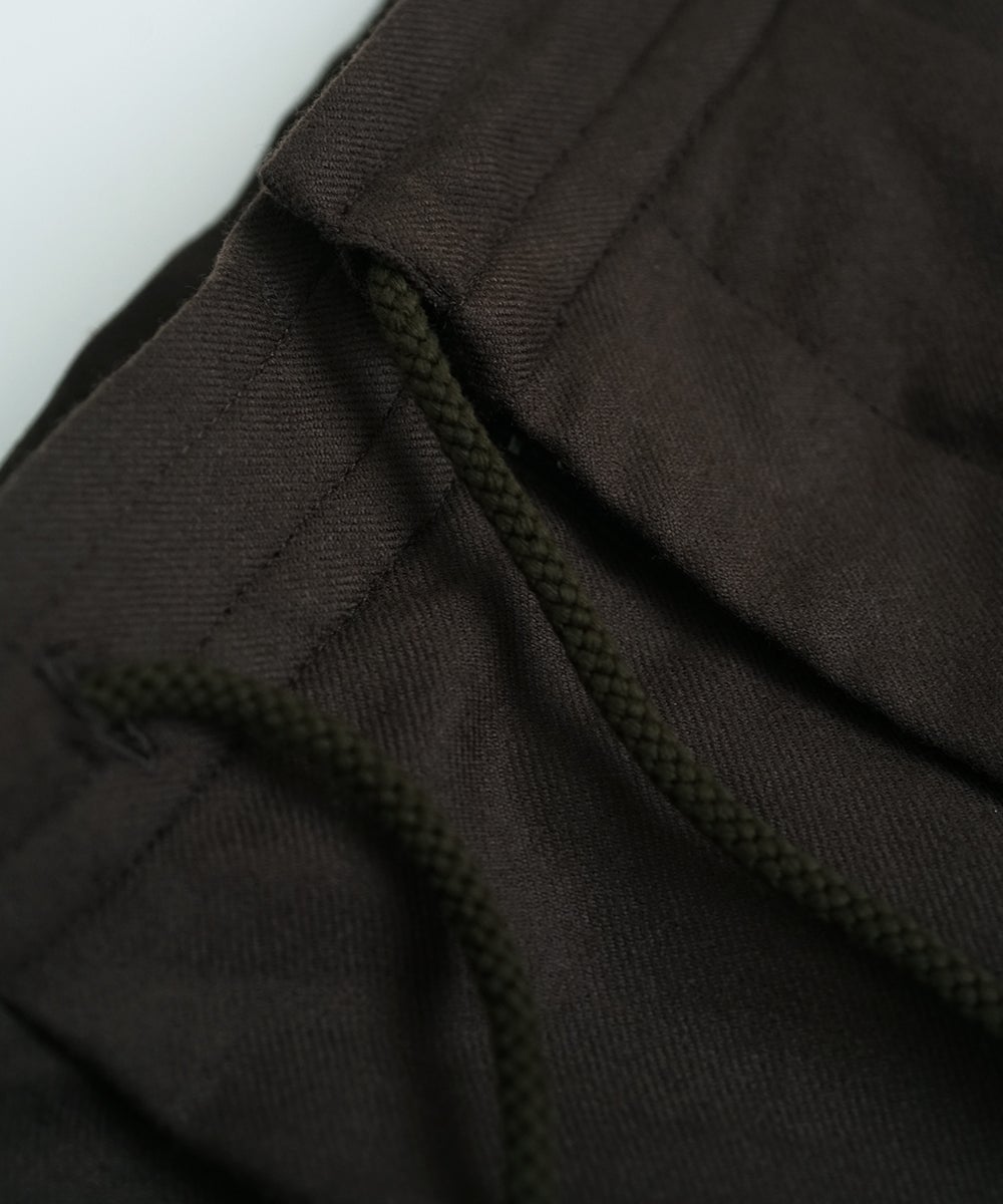 VUm wide silhouette pants WOOL / DARK BROWN