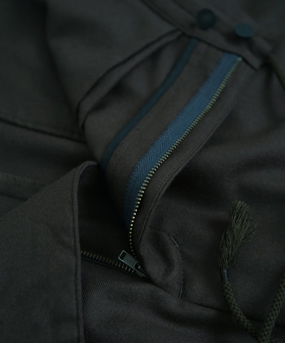 VUm wide silhouette pants WOOL / DARK BROWN