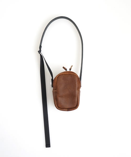  macromauro マクロマウロDEER LEATHER BOX BAG S BROWN