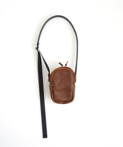  macromauro マクロマウロDEER LEATHER BOX BAG S BROWN