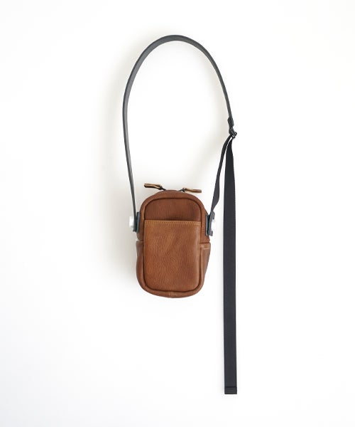  macromauro マクロマウロDEER LEATHER BOX BAG S BROWN