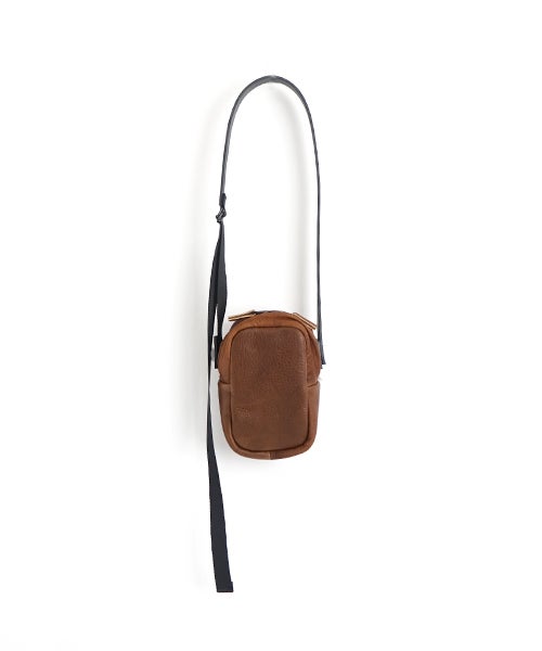  macromauro マクロマウロDEER LEATHER BOX BAG S BROWN
