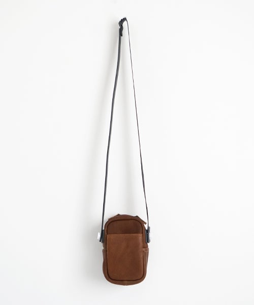  macromauro マクロマウロDEER LEATHER BOX BAG S BROWN