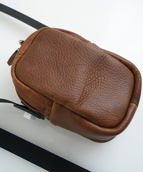  macromauro マクロマウロDEER LEATHER BOX BAG S BROWN
