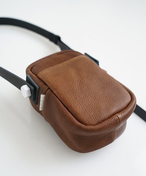  macromauro マクロマウロDEER LEATHER BOX BAG S BROWN