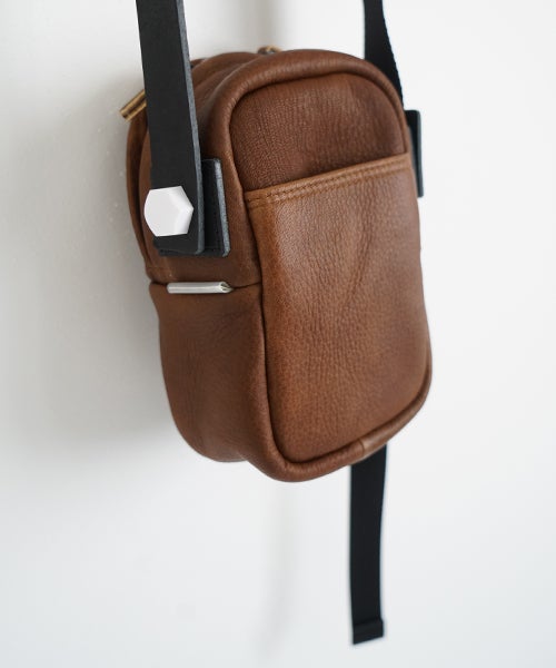  macromauro マクロマウロDEER LEATHER BOX BAG S BROWN